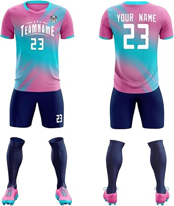 Custom Soccer Jersey Shorts for Men Women Youth Printing Personalized Athletic Shirts Any Name Number Logo