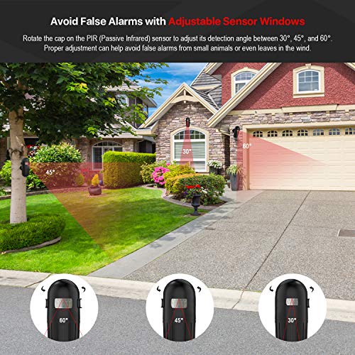 Wireless Driveway Alarm, Motion Detector, 1000FT Long Range, 36 Melodies, Outdoor Motion Sensor Alarm Weather Resistant-Home Security Alert System Monitor & Protect Indoor/Outside Property