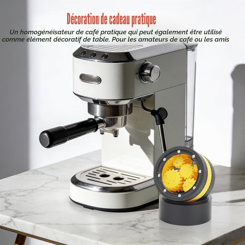 Outil WDT pour Espresso Compatible avec Porte-Filtre 58 mm Distributeur à Café à Engrenage Planétaire Accessoire Indispensable pour Machine à Espresso Idéal pour Baristas