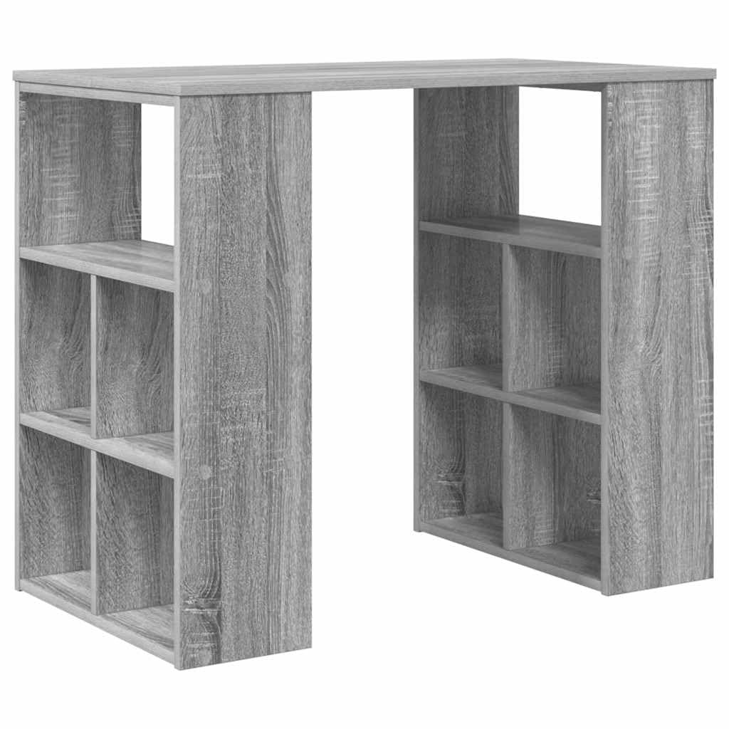 Moderner Schreibtisch mit Arbeitsplatz Sonoma 90 x 50 x 75 cm Holzwerkstoff und integrierten Regalen für Büroorganisation