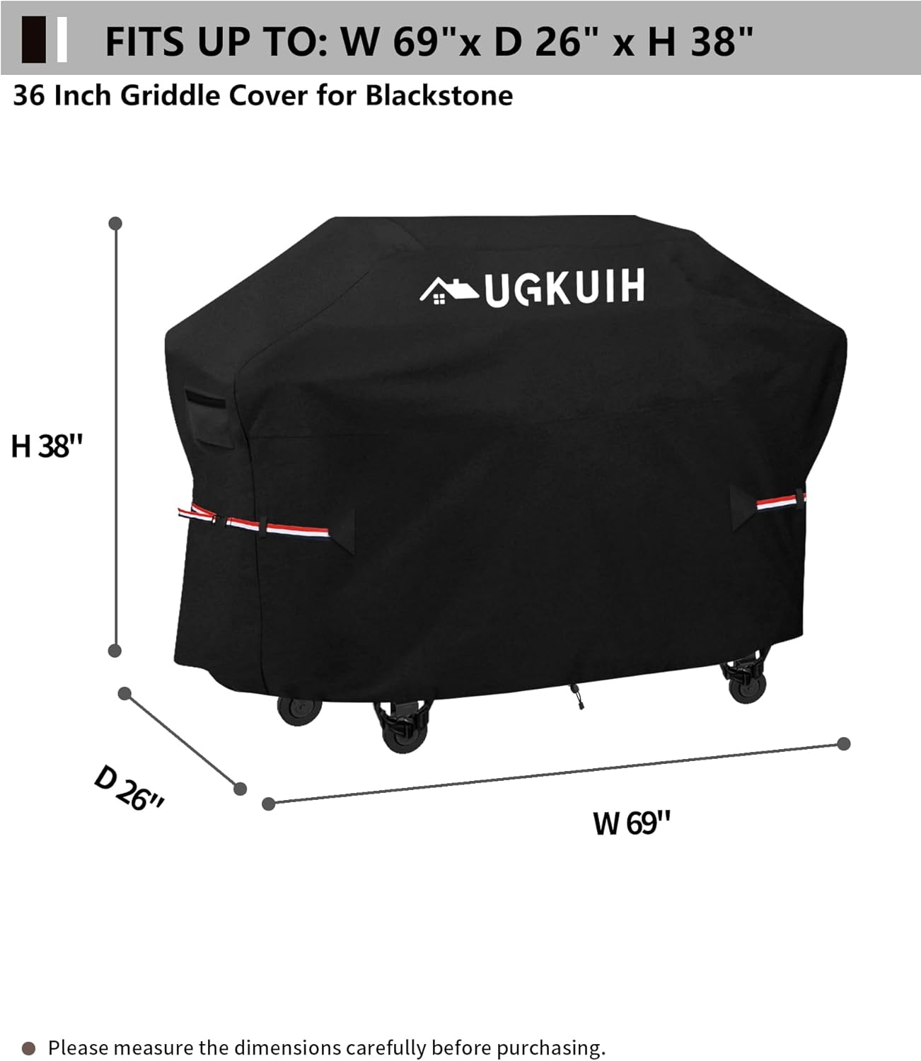 36 Inch Griddle Cover Compatible with Blackstone 36 inches 5482 Griddl Cooking Station with Hood, Heavy Duty 600D Waterproof Windproof UV Resistant, Fit for Blackstone 36 Inch Griddle Accessories