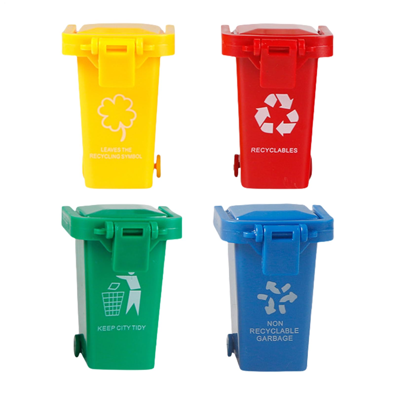 – Miniature Trash Can, Tiny Garbage Cans For Desk, Curbside Trash Recycle Can, Creative Small Garbage Truck Toy With Lid & Wheels For Kid Toddler