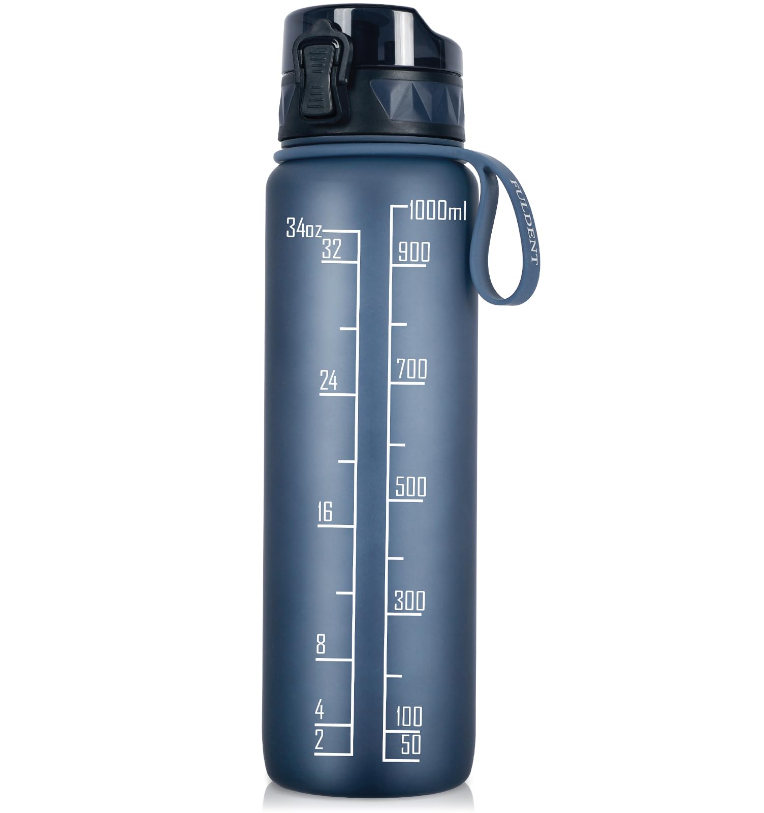 FULDENT Trinkflasche 1L Sport Wasserflasche [BPA Frei] Trinkflasche mit rutschfest Gummi Grip Geeignet für Die Fahrrad, Outdoor, Schule, Gym
