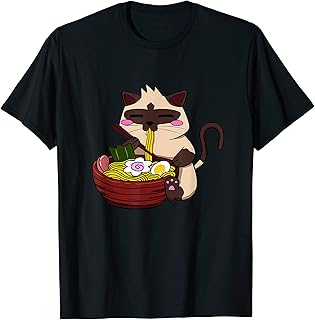 Siamese Cat Ramen Japanese Ramen Life Noodle Camiseta
