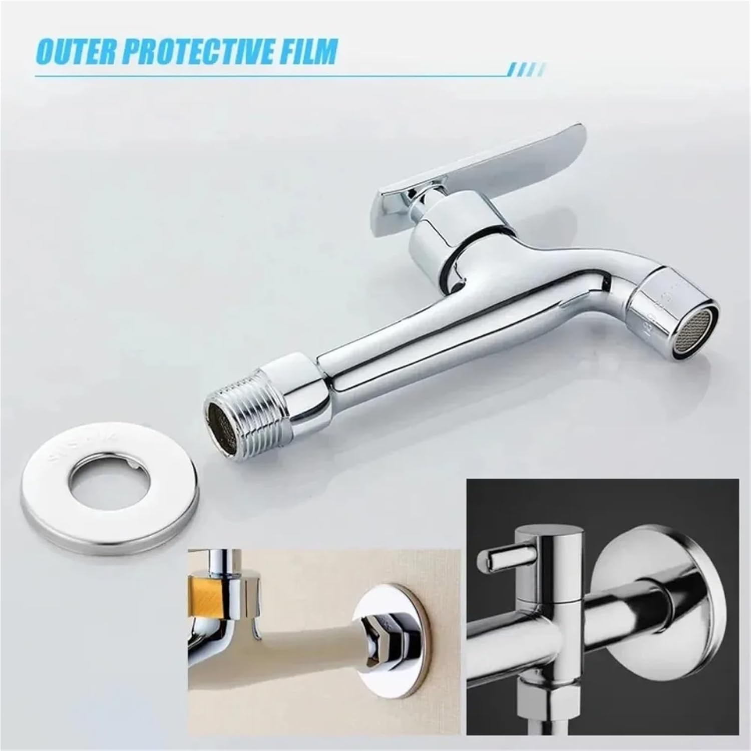 escutcheon plate 30 Pcs Stainless Steel Water Pipe Wall Cover Split Flange Round Escutcheon Plate Wall-mounted Faucet Accessories Home Supplies(65x24mm)