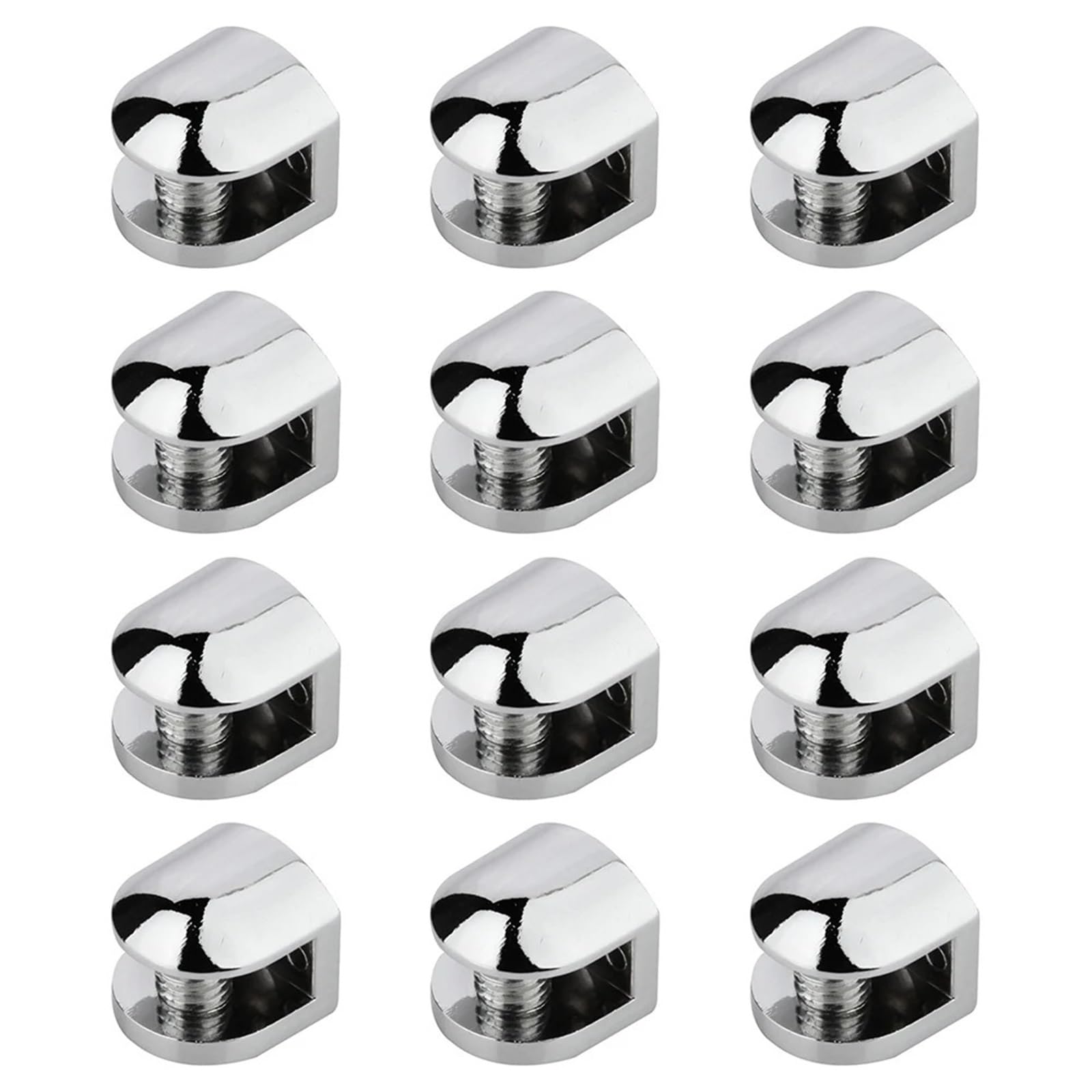 24Pcs Glass Brackets Adjustable Zinc Alloy Glass Clip Shelf Clamp Holder