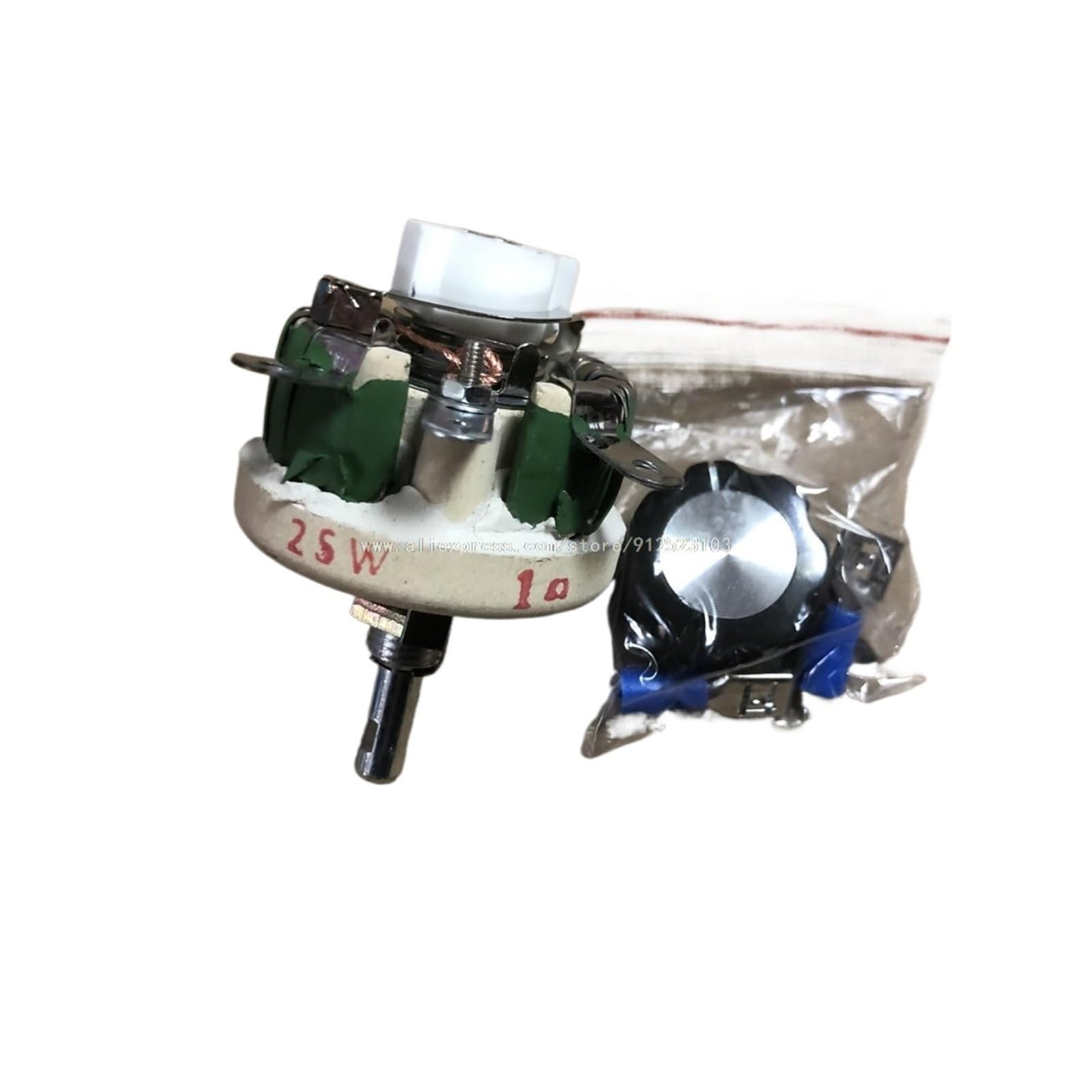 1 pz 25W 50W BC1-50W BC1-25W BC1 Potenziometro a filo avvolto ad alta potenza, reostato rotante, resistore variabile ceramico a disco(30R,50W)