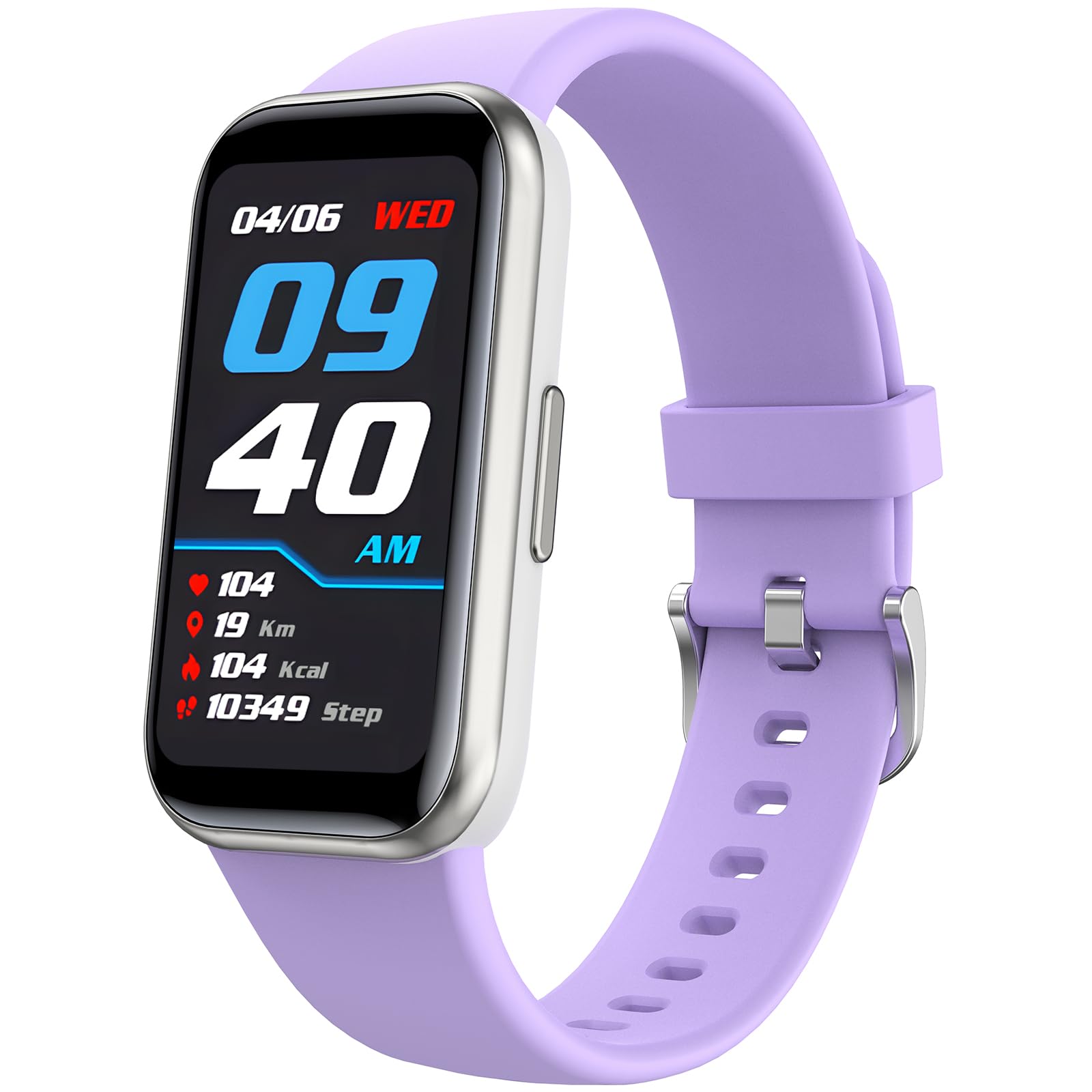 Tracker de fitness avec pression artérielle, fréquence cardiaque, moniteur de santé du sommeil pour homme et femme, montre d'activité étanche, compteur de calories, podomètre, violet