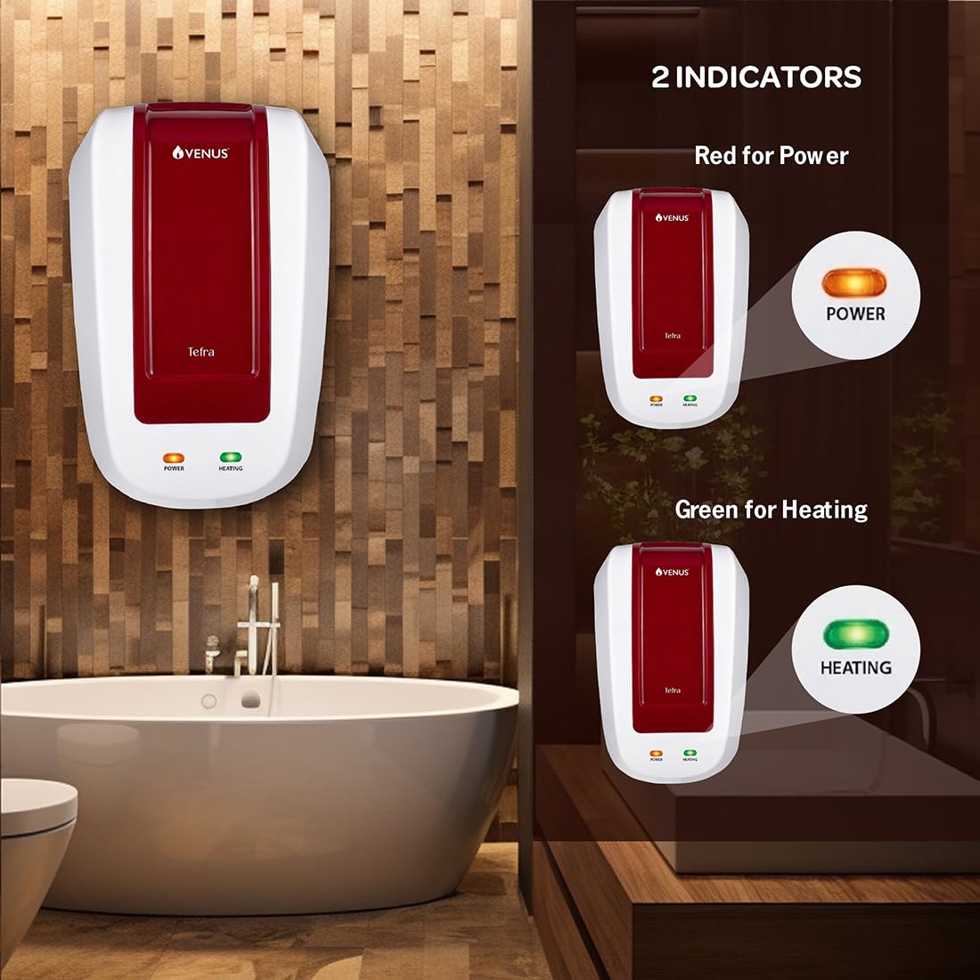 Venus Tefra 5L Instant Water Heater - Red -2 Venus Tefra 5L Instant Water Heater - Red -2