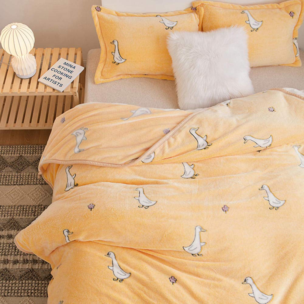 Couverture de flanelle épaisse 120 * 200Cm jaune en velours de corail
