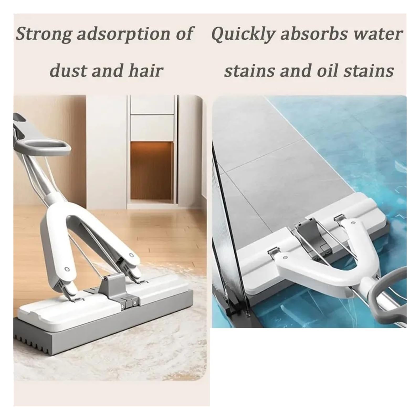 Trapeador de colodión autodrenante de presión, herramientas for pisos de madera, azulejos, paredes de baño, centrifugado de limpieza, herramienta for limpiar pisos, cocina y hogar.(1x mop 1x sponge)