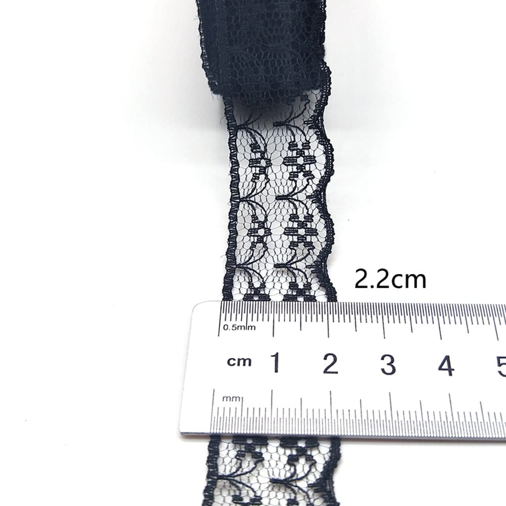 50Yards Lace Ribbon Roll Floral Lace Trim Webbing Fabric 7/8 inch Width for DIY Jewelry Making Craft Clothes Accessories Gift Wrapping (White)