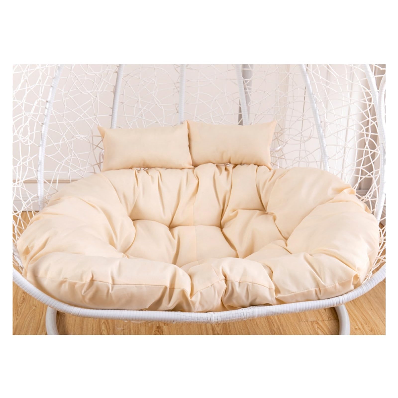 Meiiron Double Egg Chair Cushion Outdoor, Double Hanging Wicker Rattan Egg Swing Cushion Replacement, 2 Person Hanging Egg Hammock Chair Seat Cushion(Color 2)