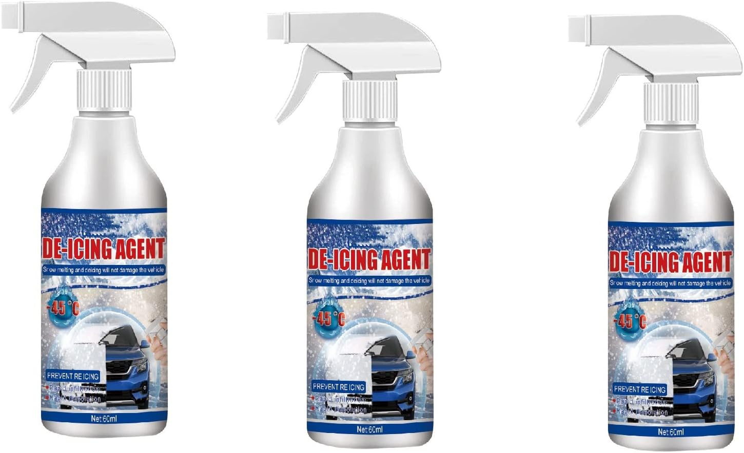 Ice Off Windshield Spray,Snow Melting Spray Deicer,Anti