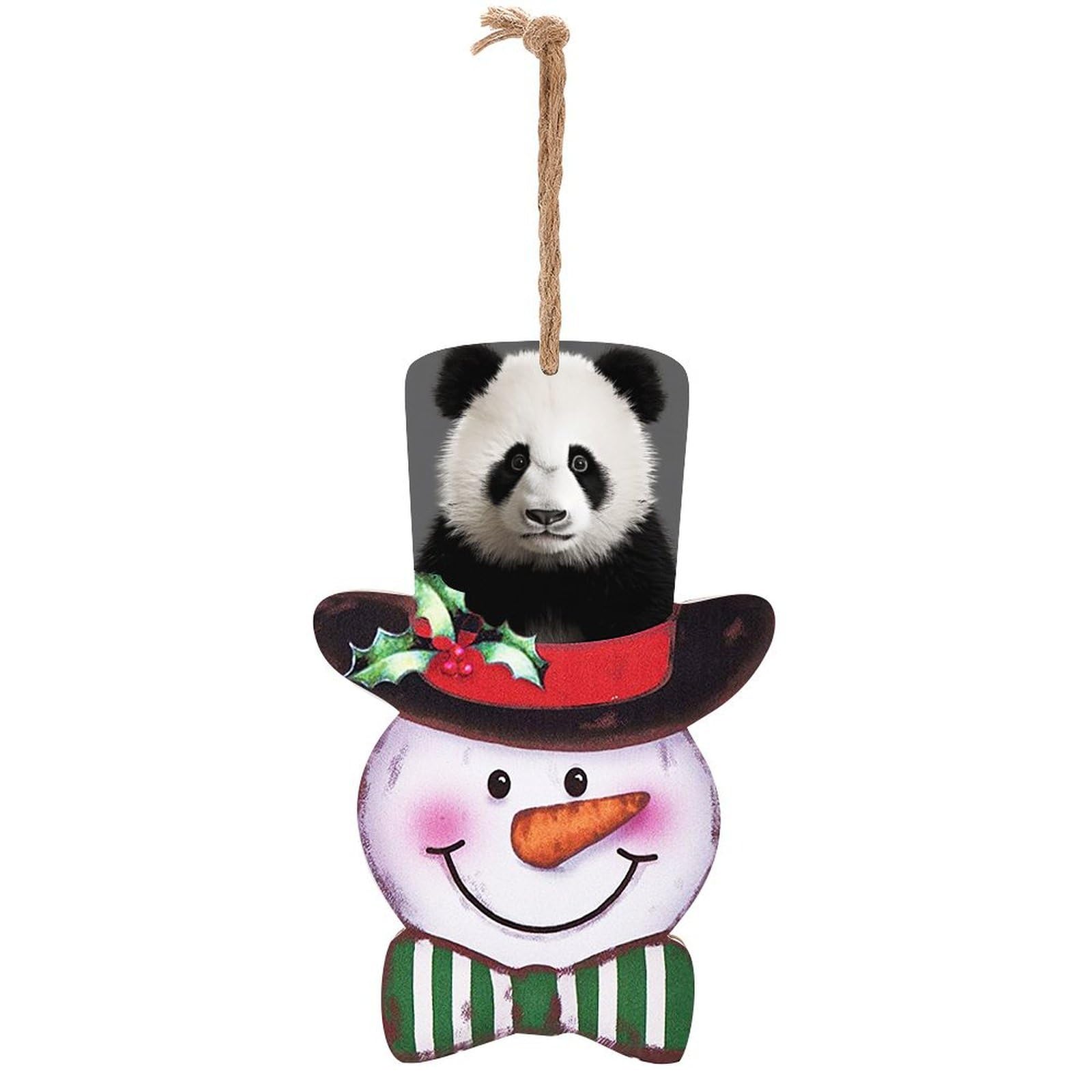 Panneau en bois de Noël bonhomme de neige extérieur et intérieur pour entrée accueillante
