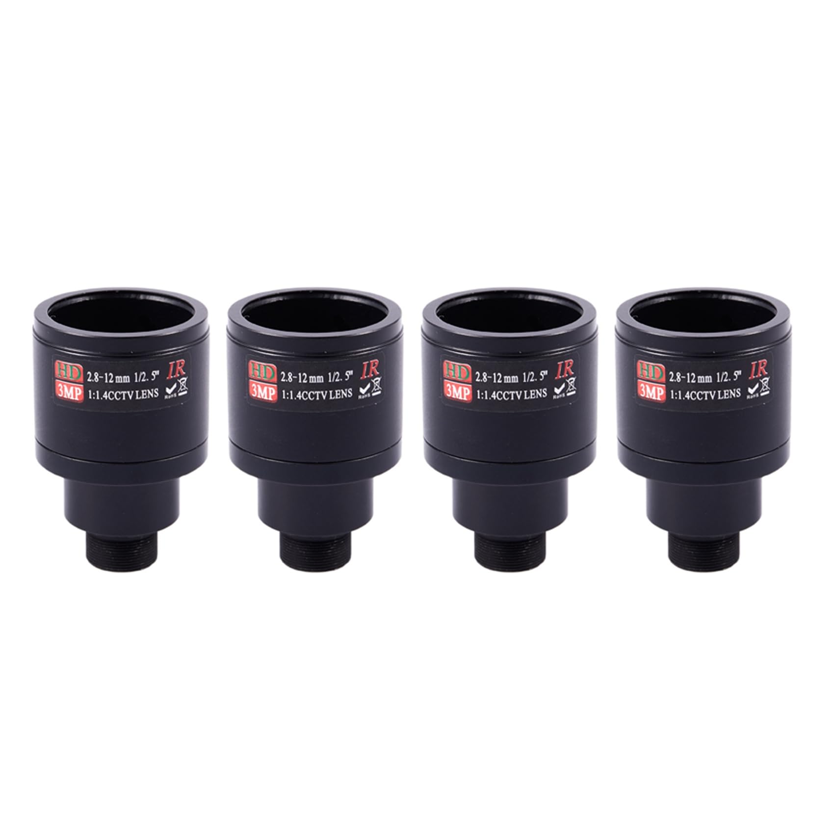 Geuxe 4X HD CCTV Lens 3.0MP M12 2.8-12mm Varifocal CCTV IR HD Lens,F1.4,Manual Focus Zoom