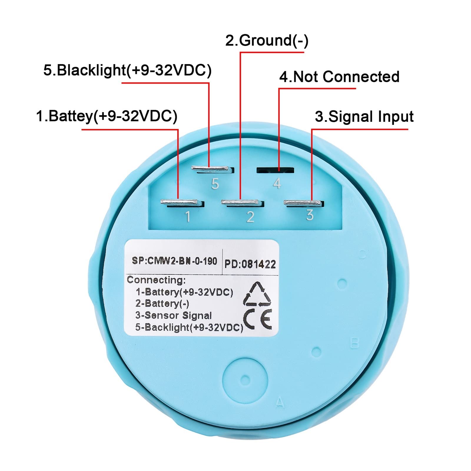 Indicatore Livello Carburante, Indicatore del livello del carburante + 0-190 Ohm Sensore del livello del carburante del carburante 52mm Misuratore del livello del carburante con retroilluminazione ros