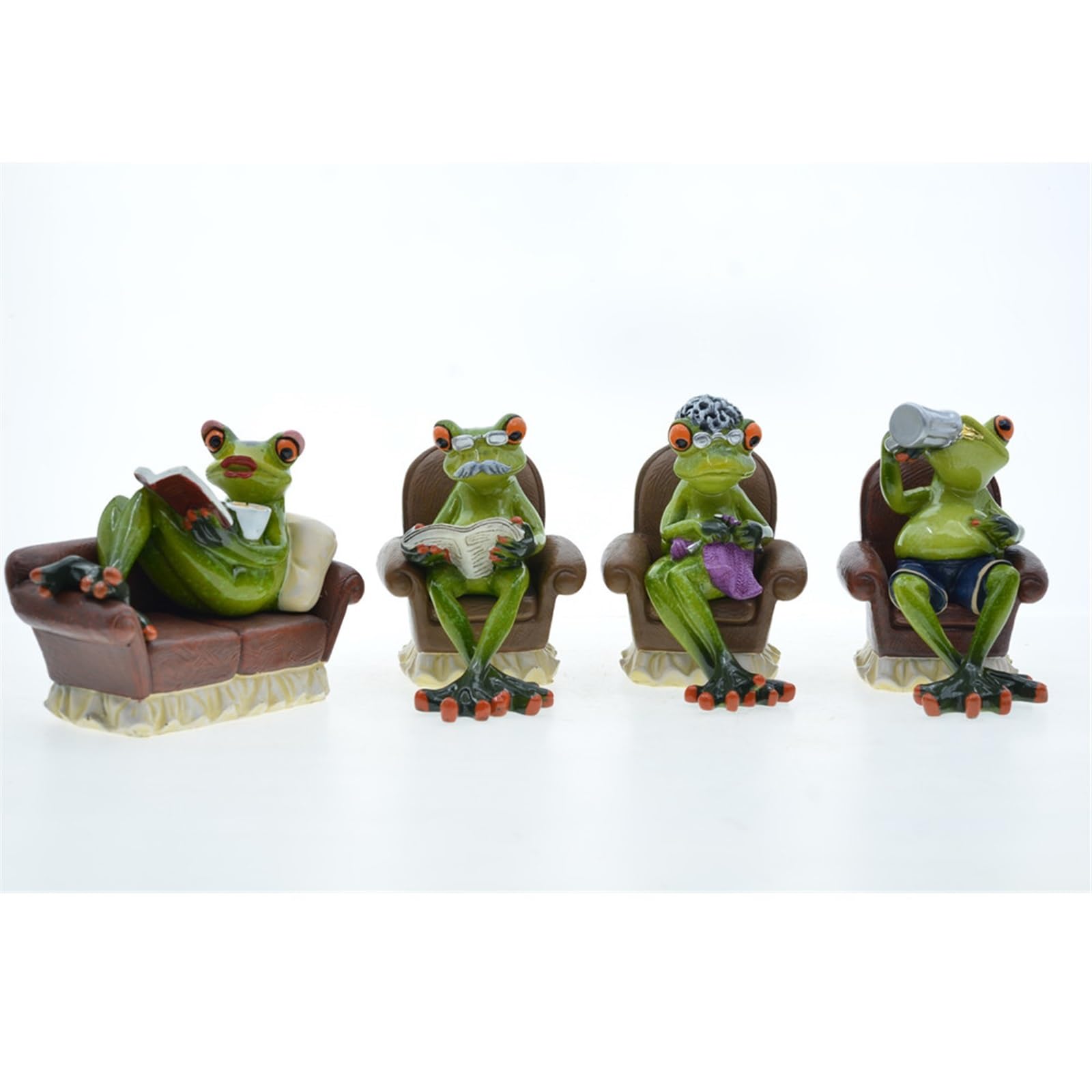 2 sztuk/zestaw ogród ciesz się życiem para żywiczna figurka żaby Nordic dekoracja pokoju domowego figurka zwierzątko miniaturowa dekoracja stołu (Color : GrandParents)