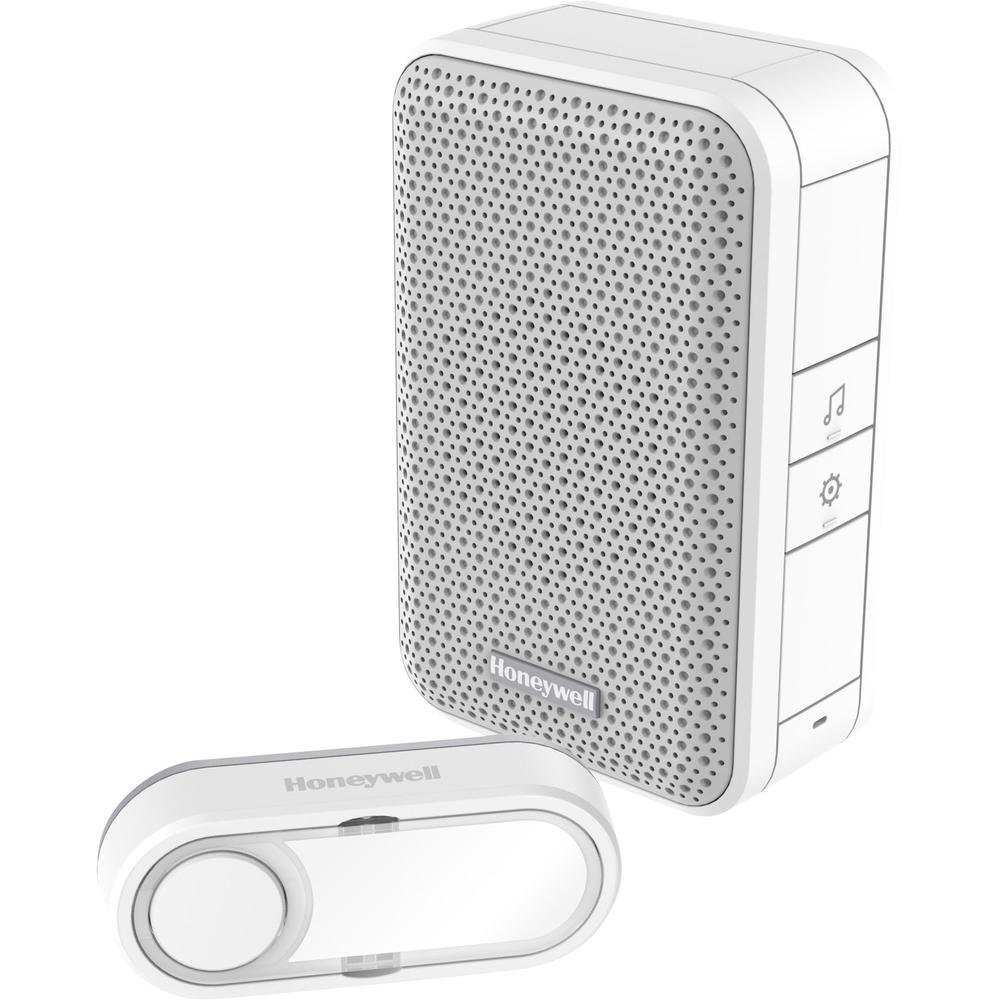Honeywell Home DC311S Serie 3, Campanello Portatile senza Fili con Pulsante, Bianco