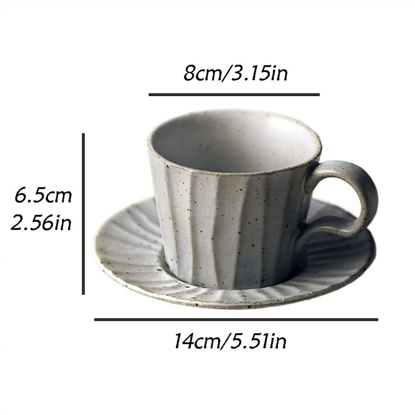 Ceramiczny kubek do kawy zestaw filiżanek do kawy z talerzem Vintage kreatywny kubek z szorstkiej ceramiki zestaw filiżanek do popołudniowej herbaty ręcznie robiony kubek zestaw kubków do kawy