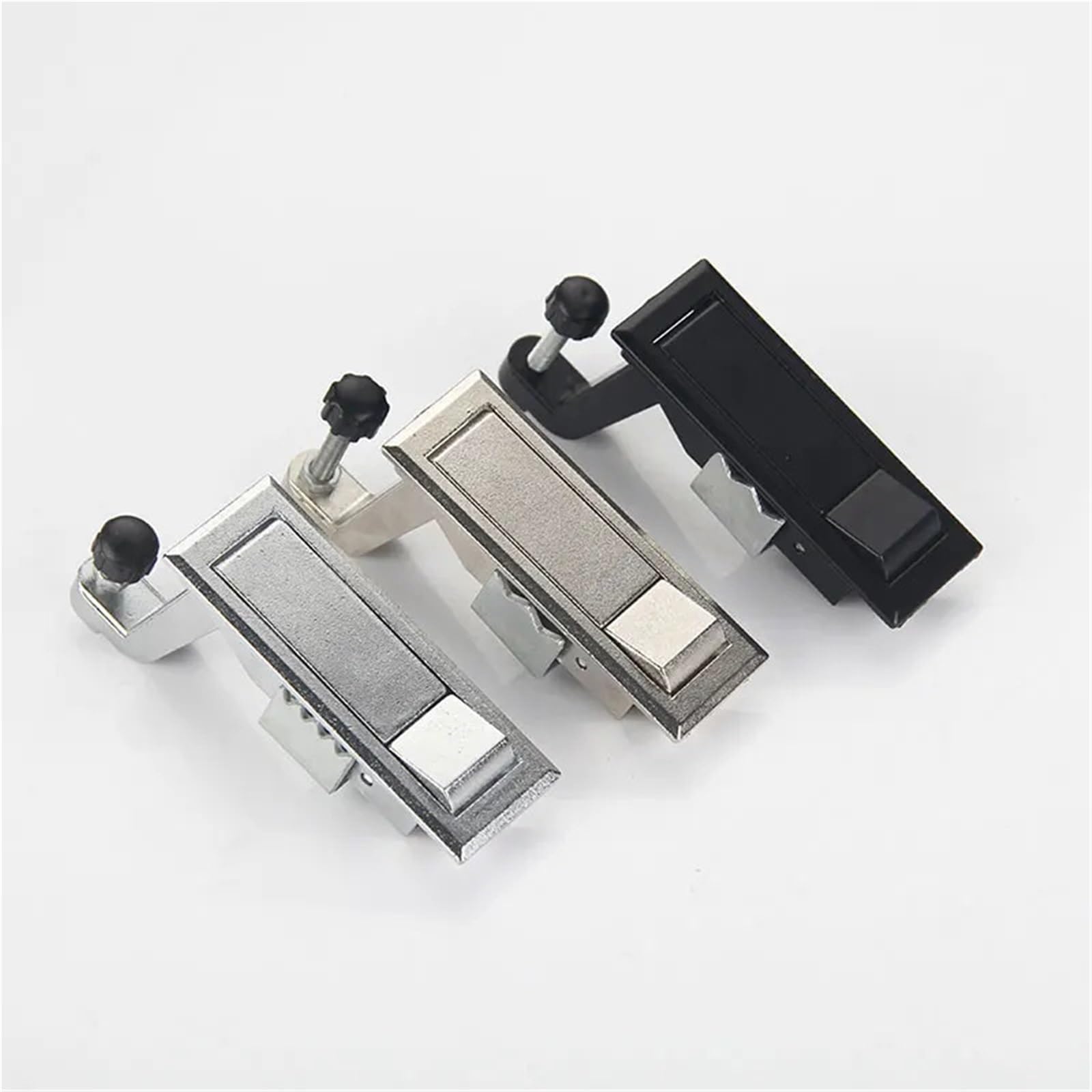 Ntbpeyzvqf 708-1 Black 708 Cabinet Zinc Alloy Plane Security Lever Panel Push Button Lock With Distribution Box Compression Trigger Latch 1Pcs(708-1 Black)
