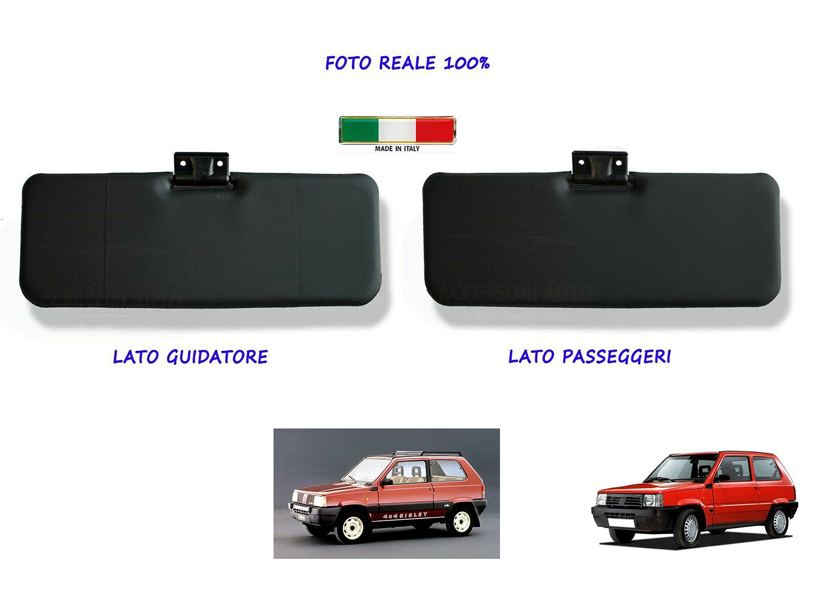 Alette Parasole Destra - Sinistra per Panda 141-141A prodotte dal 1986 al 2003 Sisley, 4X4 DX SX Pantina Aletta Pantine 17033-17038