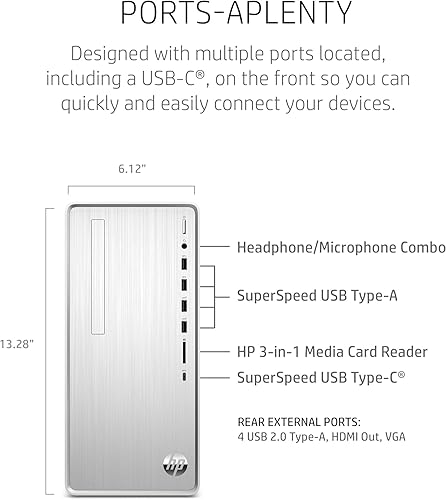Miniatura 5 de HP Pavilion - PC de escritorio para juegos, AMD Ryzen 5 5600G, 8 GB de RAM, disco duro de 1 TB, SSD de 256 GB, Windows 11 Pro, Wi-Fi 5, HDMI,