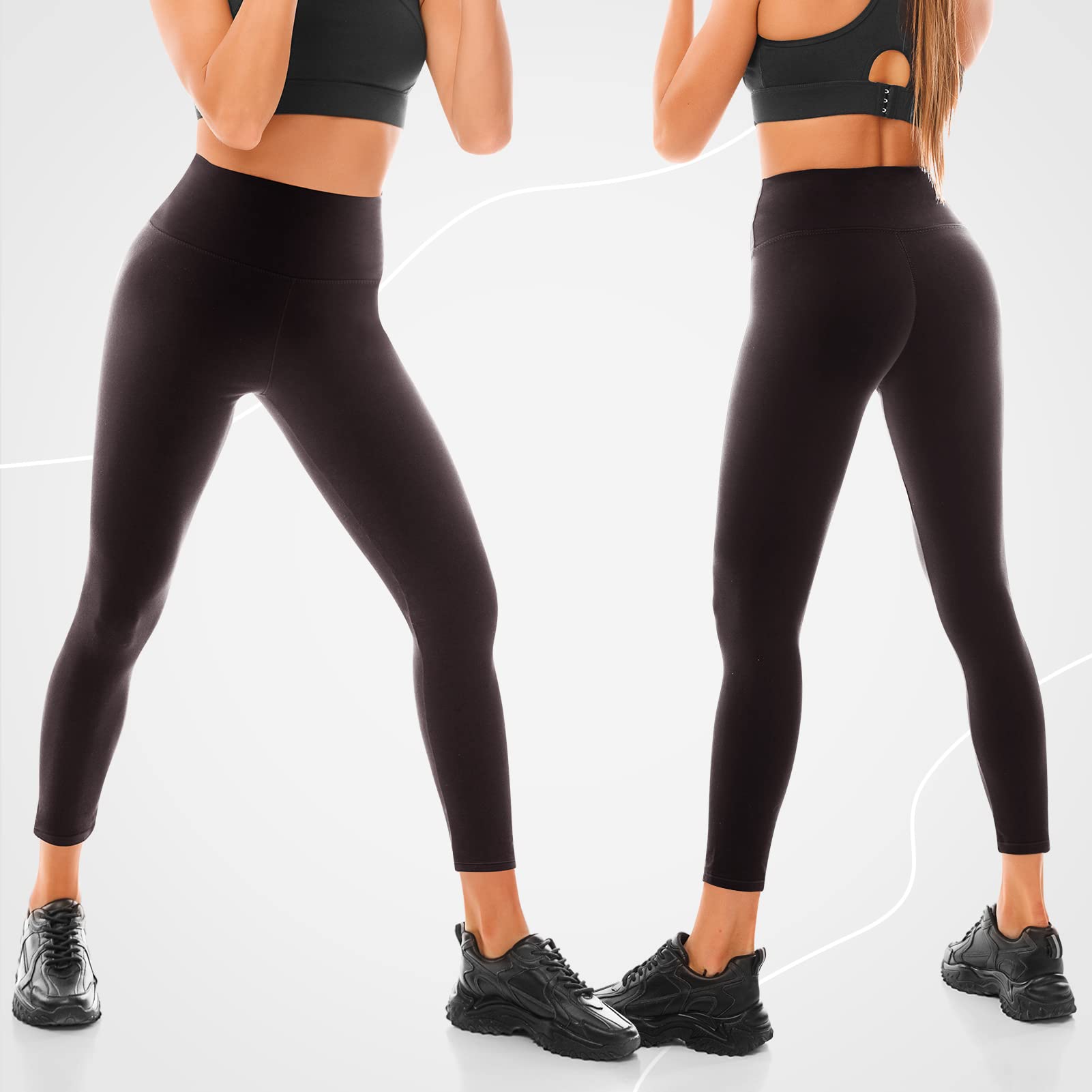 Walifrey Leggings da Donna, a Vita Alta, Tessuto Opaco, per Sport, Palestra, Yoga