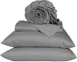 URBANHUT 800 Thread Count Egyptian Cotton Sheets California King Size, Long Staple Sheets Set for Cal King Bedding, 4 Pc Bed Sheet Sets, Luxury Hotel Sateen Sheets Fits 16" Deep Pocket - Dark Grey