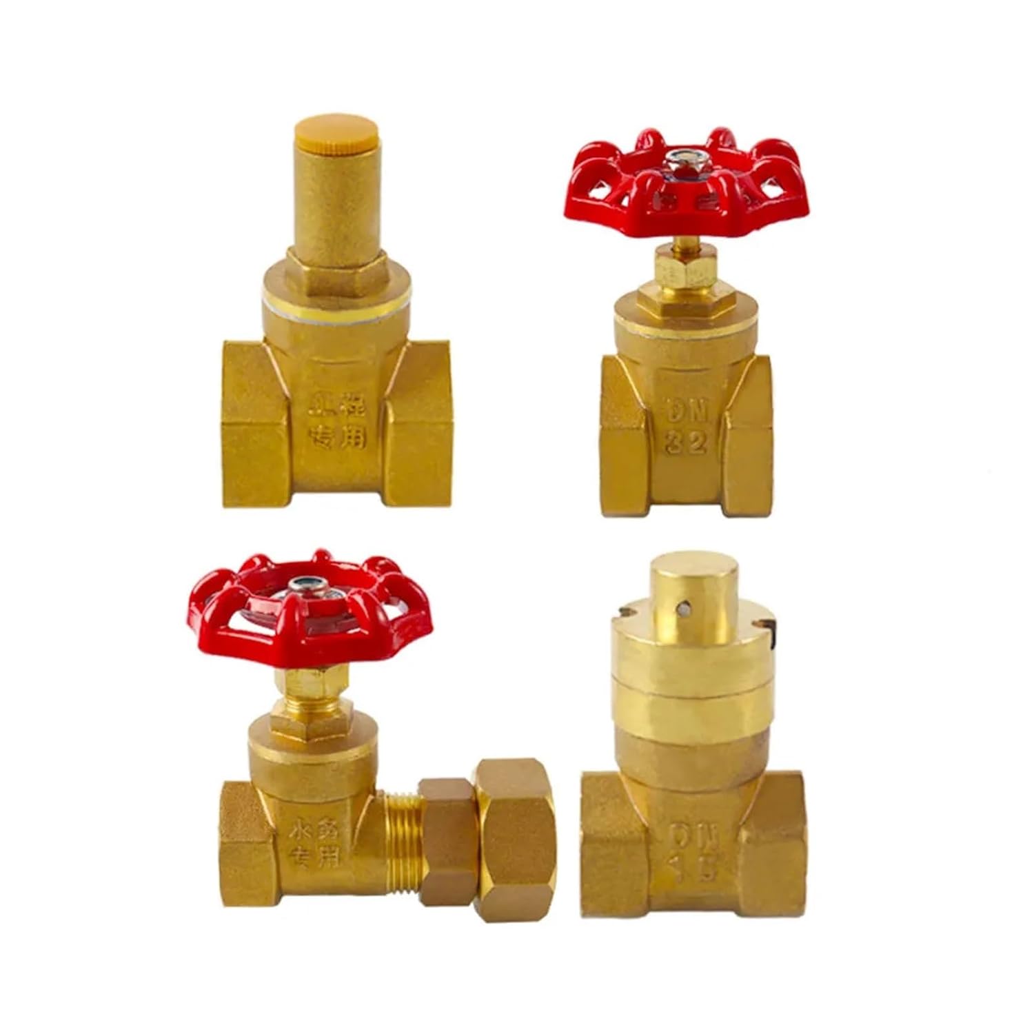 1PCS Brass gate Valve Internal Thread 1/2" 3/4" 1" 1-1/4" 2" Reducing Diameter tap Water Valve Switch Valve Internal Thread gate Valve(DN15 BSP Normal)