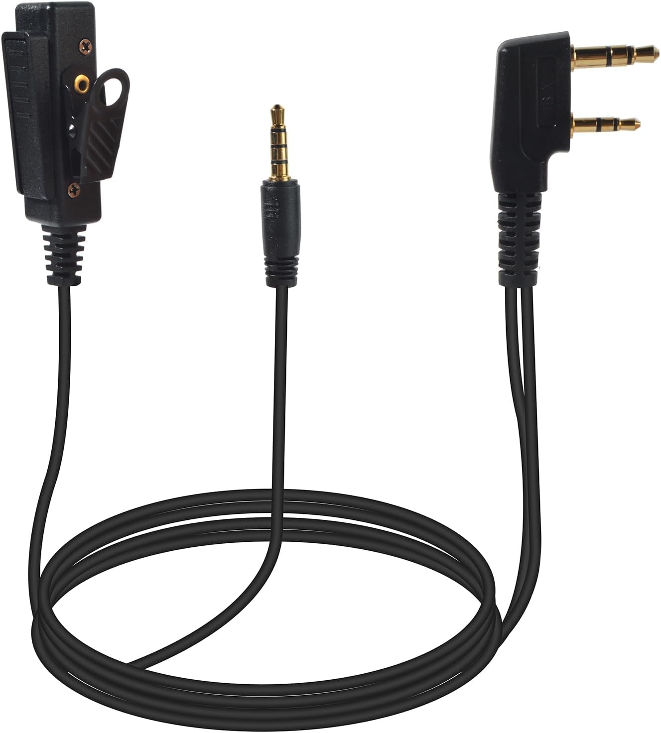 Universal 2-Pin K1 to 3.5mm Audio Adapter with PTT(Push to Talk) Compatible with BaoFeng UV5R 888S, Kenwood Radios & 3.5mm Audio Input Interface Headsets with Built-in Mics Universal 2-Pin K1 to 3.5mm Audio Adapter with PTT(Push to Talk) Compatible with BaoFeng UV5R 888S, Kenwood Radios & 3.5mm Audio Input Interface Headsets with Built-in Mics