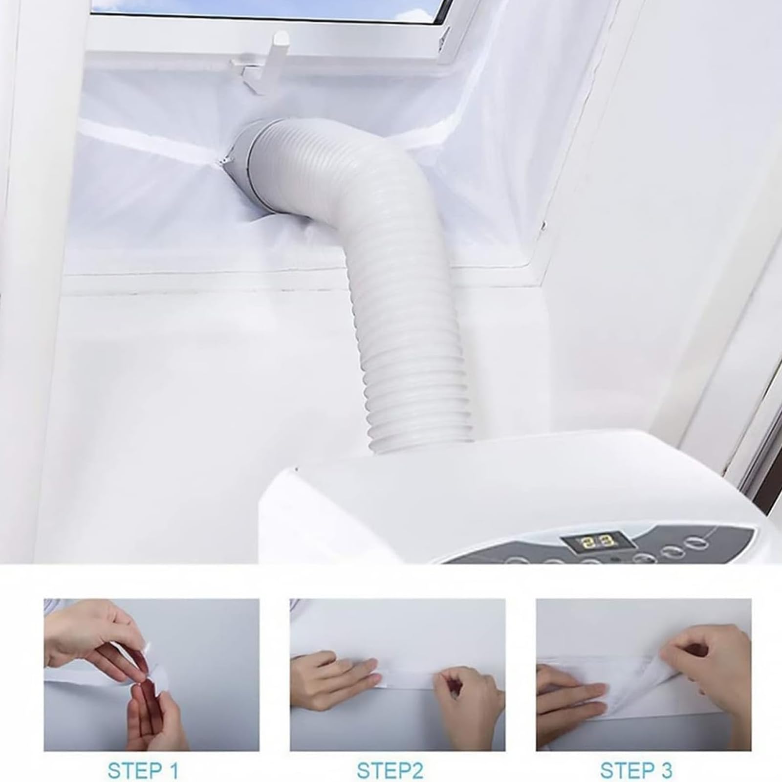 Sello de Ventana Universal,Kit Ventana Aire Acondicionado Portatil 4m,Adaptador de Ventana,Sellado Ventana Aire Acondicionado,Kit de Junta de Ventana,para Acondicionadores de Aire Móviles