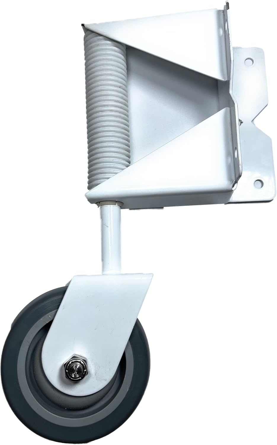 Heavy‑Duty Swing Gate Wheel for Vinyl | Wood | Metal Gates – Adjustable Spring‑Loaded Corner Mount – Powder‑Coated Durable Support Up to 200 lbs
