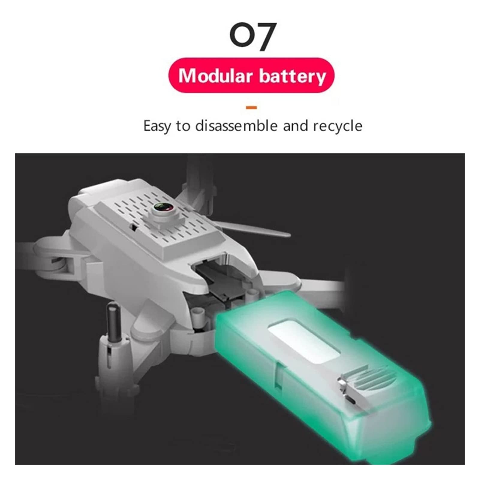 Składany dron Quadcopter Mini RC Drone 4K Podwójna kamera 1080P WiFi Fotografia lotnicza Helikopter Składany quadcopter Drone Zabawka (Kolor : Brak kamery Rozmiar: 1) (4K HD 1)