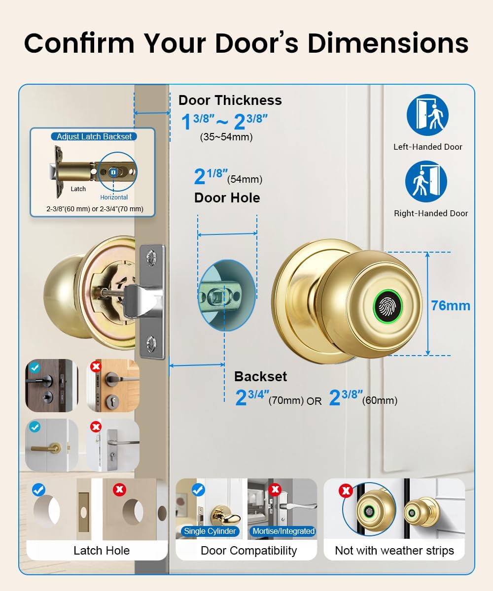 Smart Fingerprint Door Lock - Keyless Entry -7