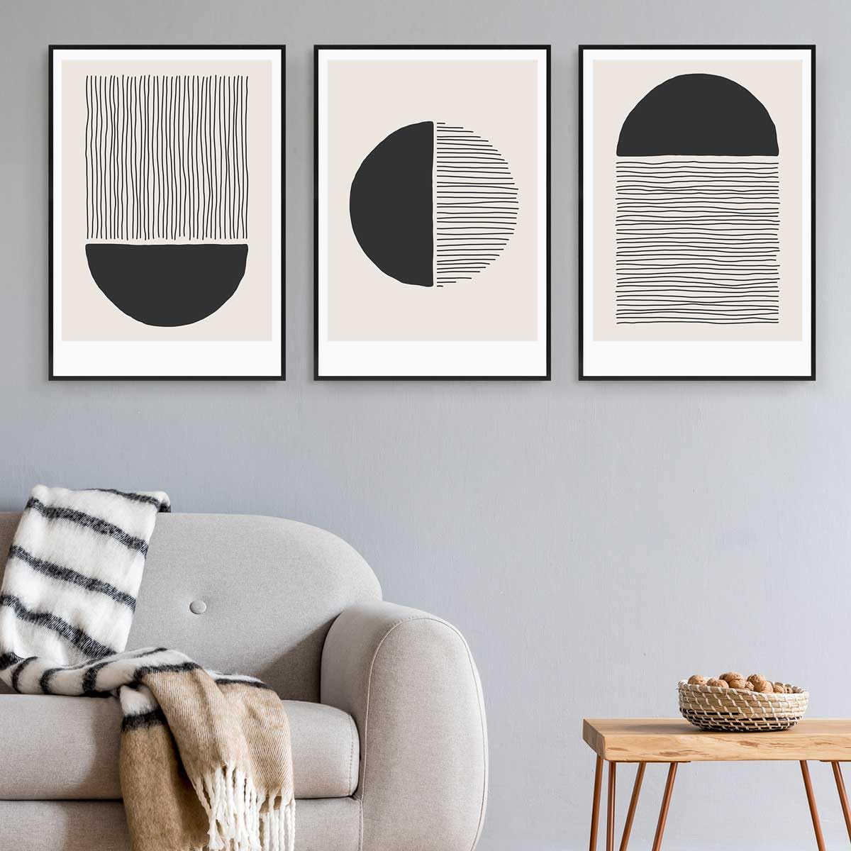 PHOTOLINI Cadre photo A2 42 x 59,4 cm noirs, lot de 3 cadres en plastique étroits, verre acrylique, à suspendre, avec accessoires - pour documents, diplômes, certificats et photos