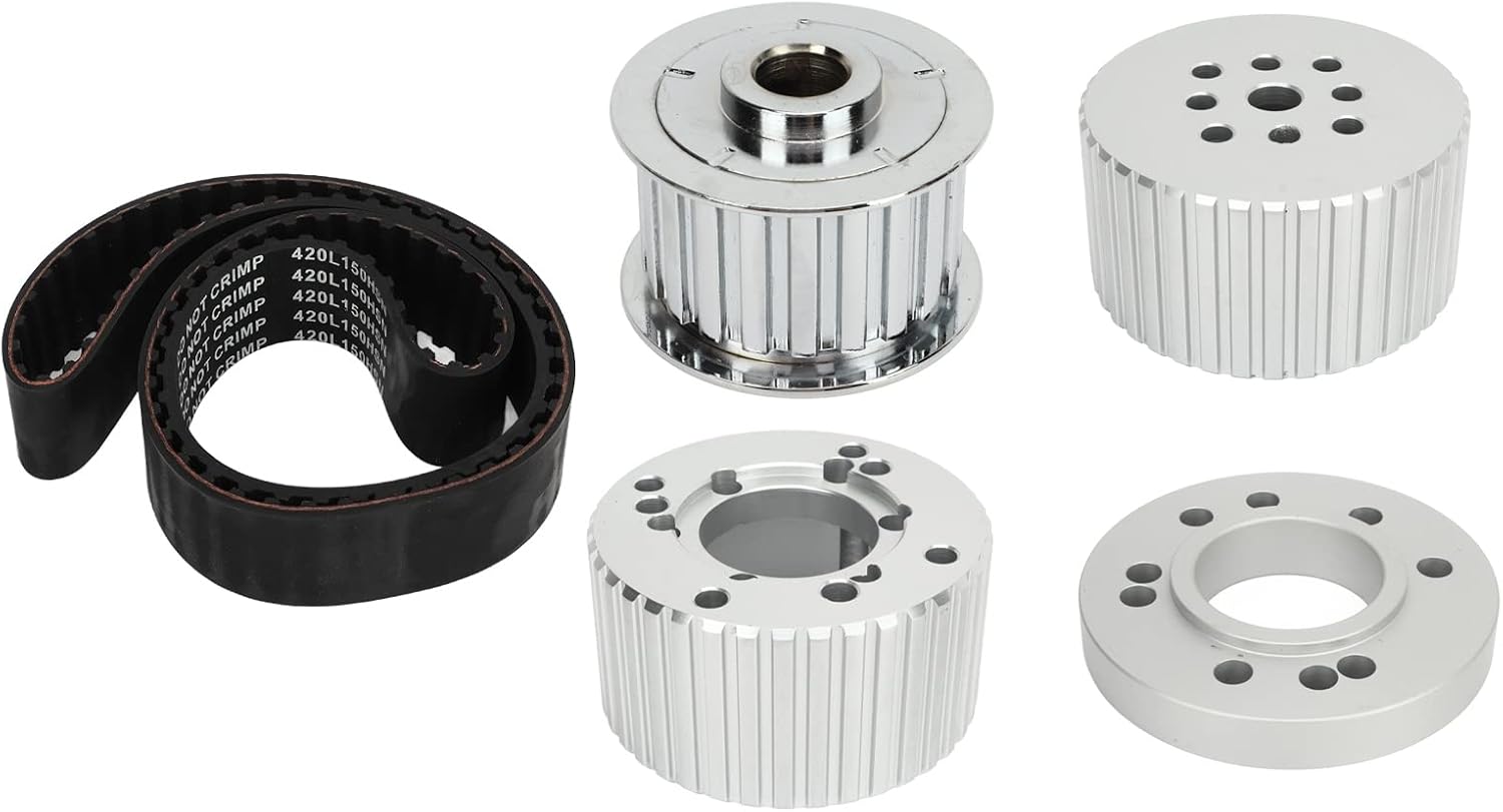 Belt Pulley Kit with 1.5In Width Cogged Belt Pc2258 for Big Block 383 400 413 440 Engine Water Pump Pulley Crankshaft Pulley Alternator