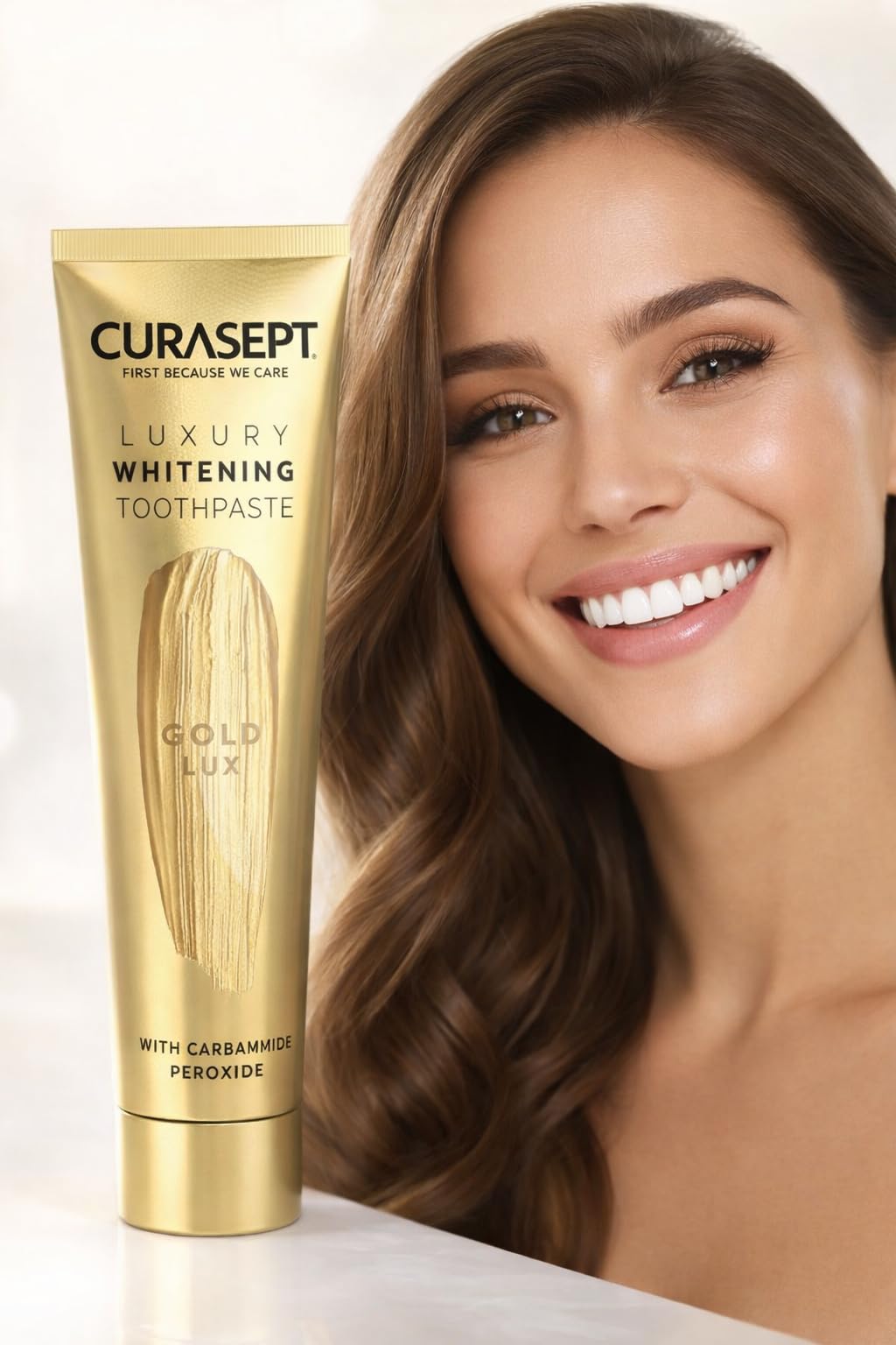 Curasept Dentifricio Sbiancante per Denti Professionale 75ml (2 pezzi) - Formula Smacchiante Intensiva per Macchie di Caffè e Fumo - Protezione Smalto e Alito Fresco -