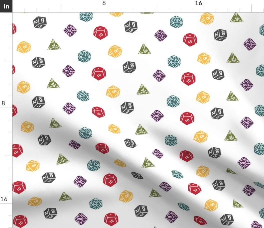 Spoonflower Fabric - Neutral Dice Gaming Games Fun Printed on Petal Signature Cotton Fabric by The Yard - Sewing Quilting Apparel Crafts Decor