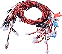 Vista 3 de Globact Faros de Coche RC, Luces Traseras RC, Luces LED de Camión RC, Lámpara Intermitente de 12 LED, 5 Modos de Operación para Camiones RC 1/10