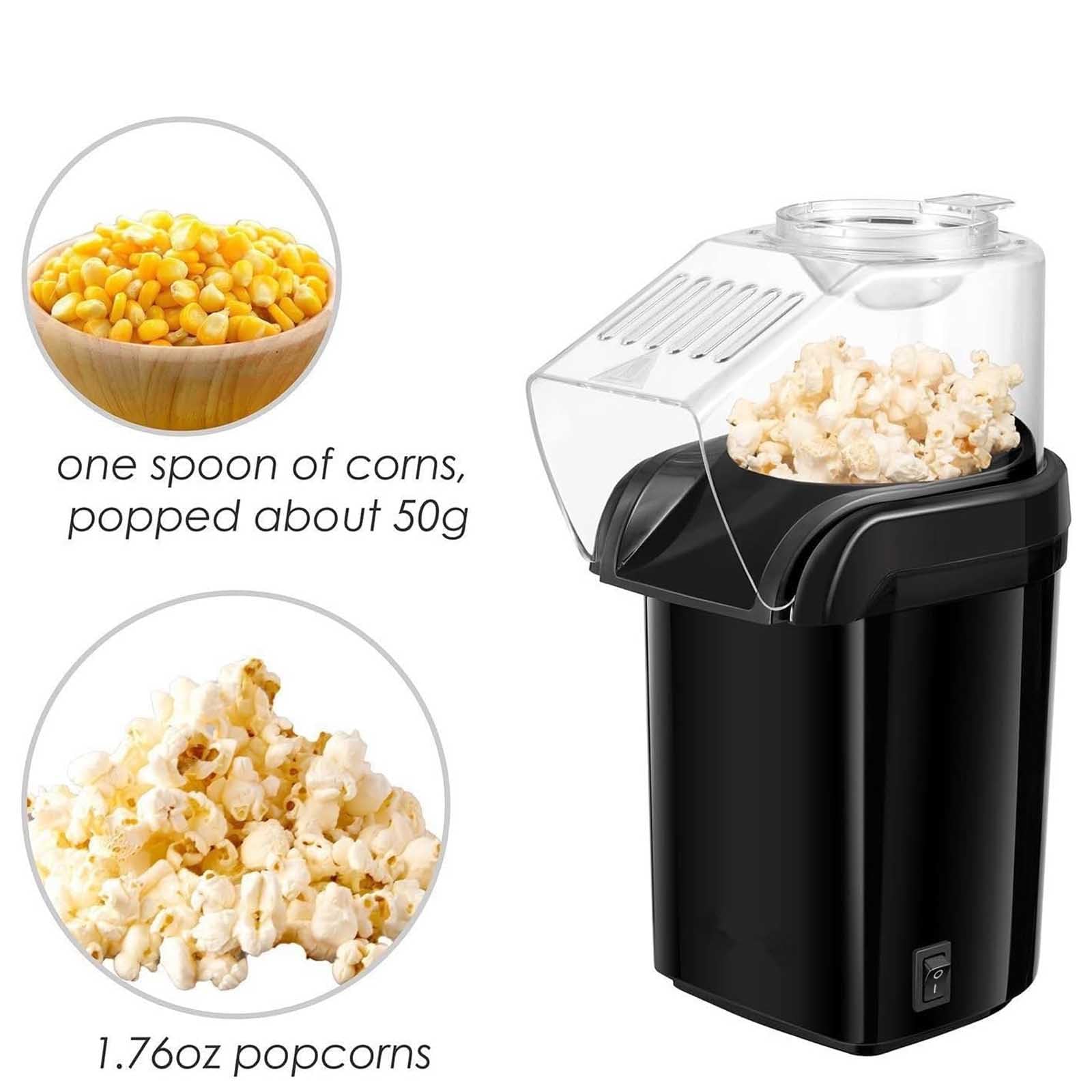 Macchina per Popcorn elettrica ad Aria Calda da 1200 W, Macchina per Popcorn ad Aria Calda, Senza Bisogno di Olio, spuntino Sano e Delizioso per Bambini, Adulti, Macchina per Popcorn