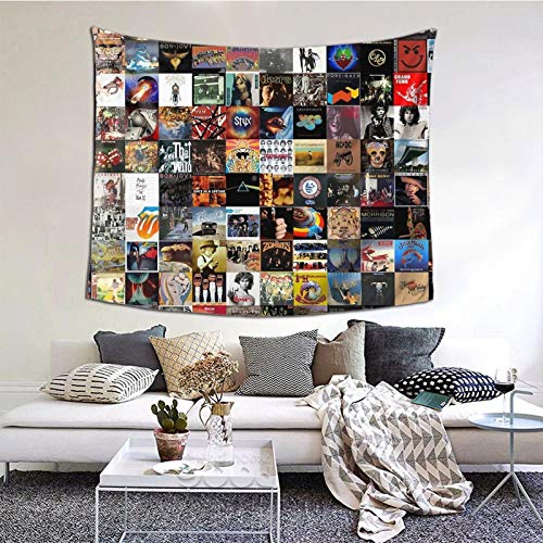 Classic Rock Covers Collage Tapestry Wall Hanging Tapestries As Wall Blanket Wall Art And Room Decor For Bedroom Living Room Dorm 60x51 Inch