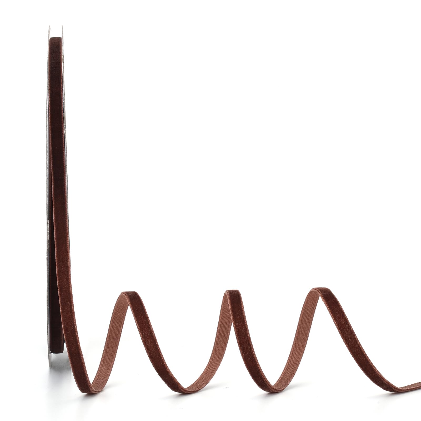 Cinta De Terciopelo Color Caf Ewaymado De 6 Mm X 18 M. Ideal Para Envolver Regalos, Lazos Para El Pelo, Decoraci N De Navidad, Bodas Y Fiestas (-image