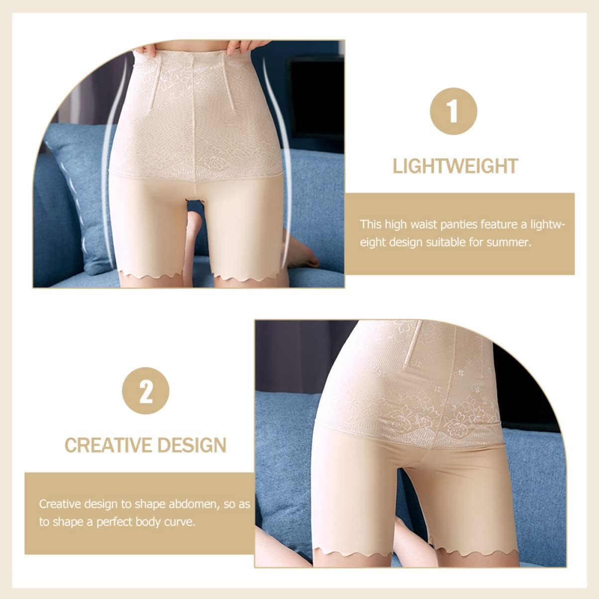 Maternity Shorts Active Ice Silk Underwear Comfortable Abdomen Support Panties Postpartum Women Khaki