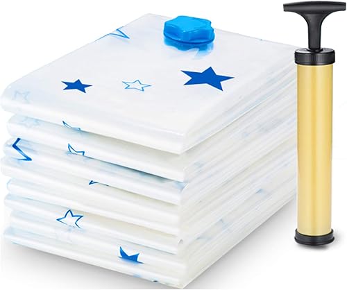 Miniatura 1 de Raborn Bolsas de almacenamiento al vacío para ropa edredones mantas ropa de cama, bolsas reutilizables ahorradoras de espacio con bomba de mano de