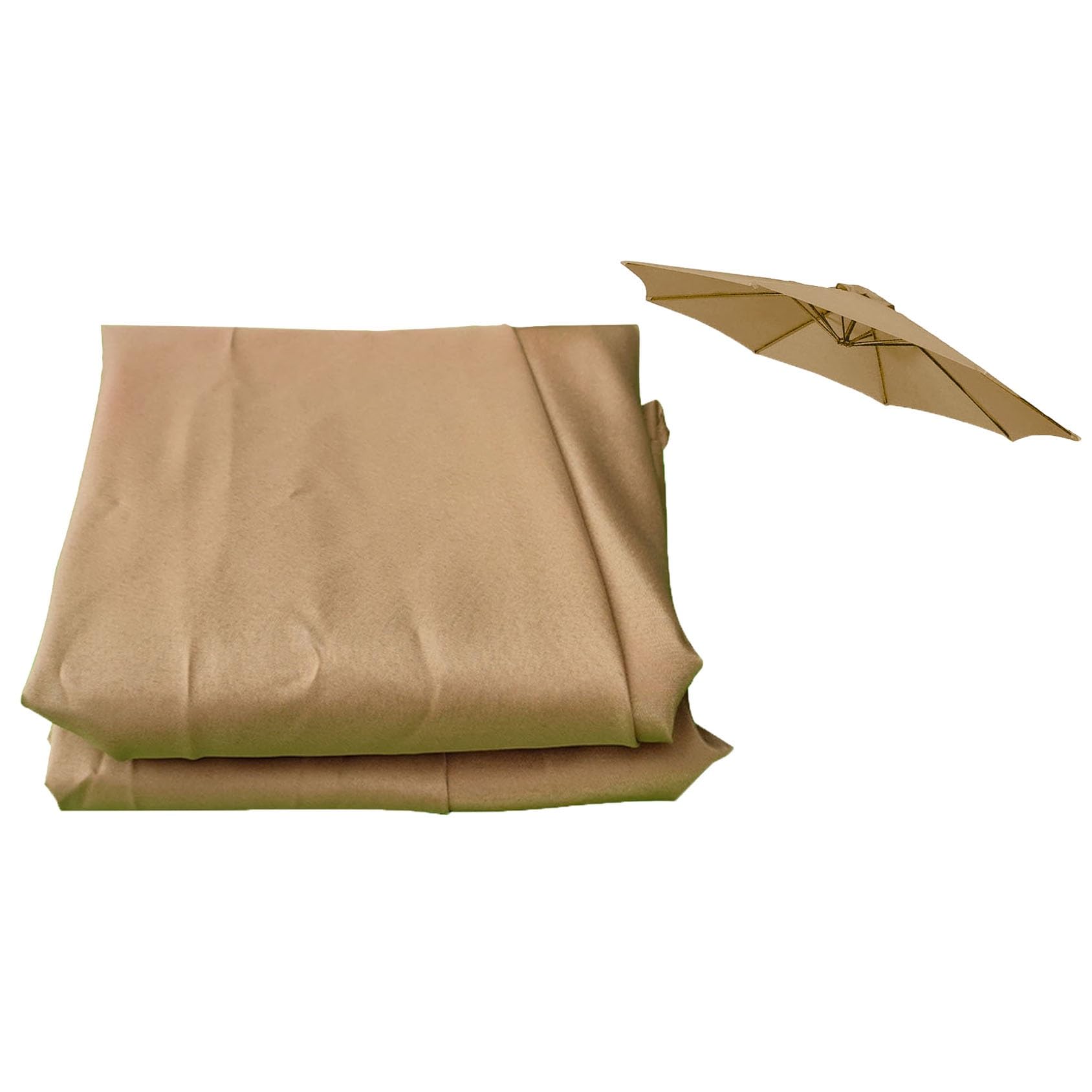 GZDXBF 200cm 270cm 300cm (6.5ft/8.8ft/9.8ft) Replacement Parasol Cover Patio Umbrella Replacement Canopy - 8ribs / 6ribs, Premium Quality Replacement Canopy Cover(Color:Khaki,Size:6 ribs: 2m/6.5ft)