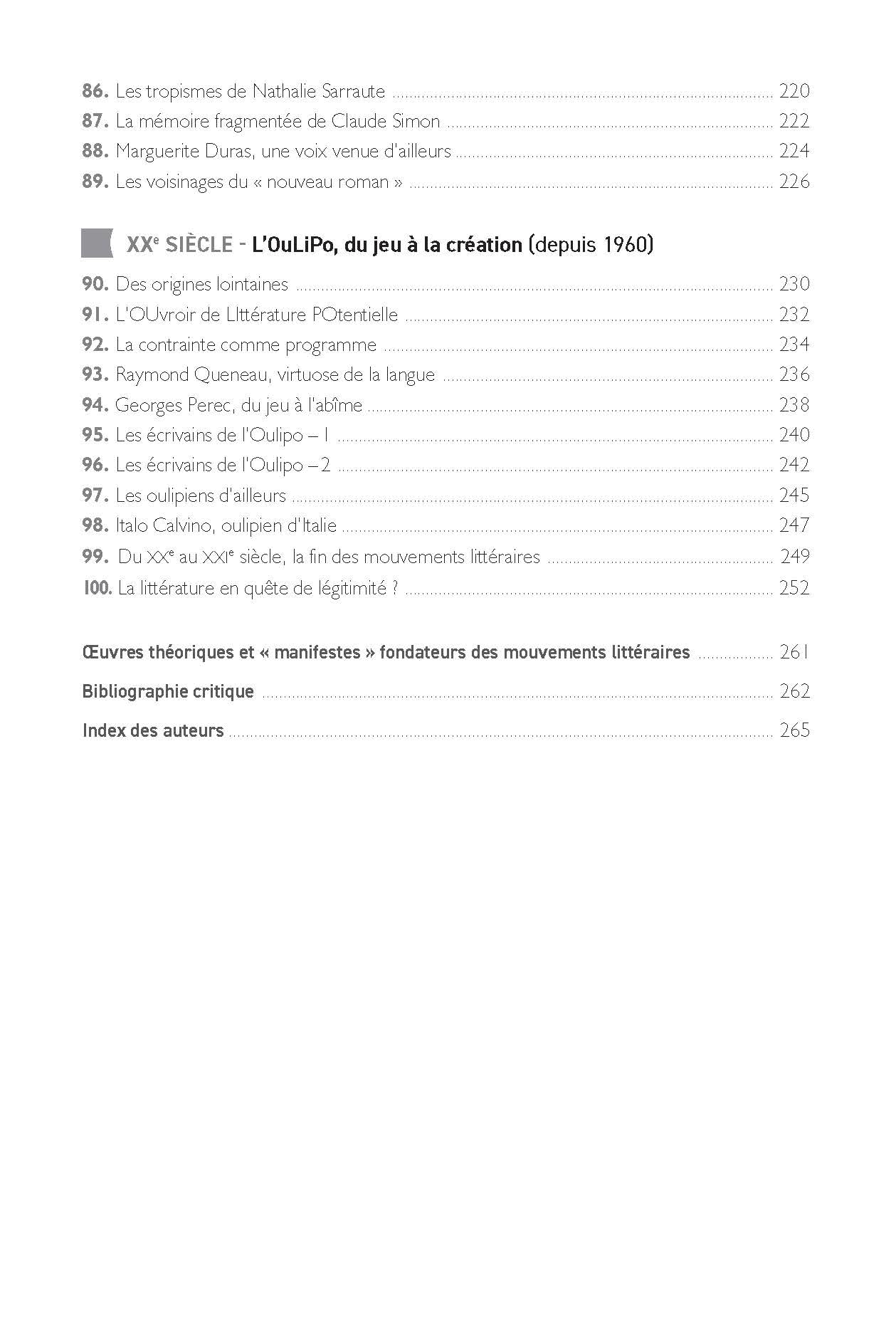 100 fiches sur les mouvements littéraires