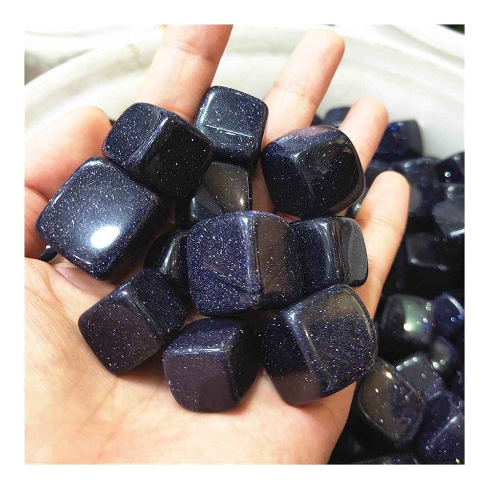 Natürlicher Kristall rau Meditation Wohnkultur Kristall Trommelstein Natürlicher Blauer Sandstein Quarz Kies Würfel Palmenstein Reiki Heilung Meditation Reiki (Size : 500g)