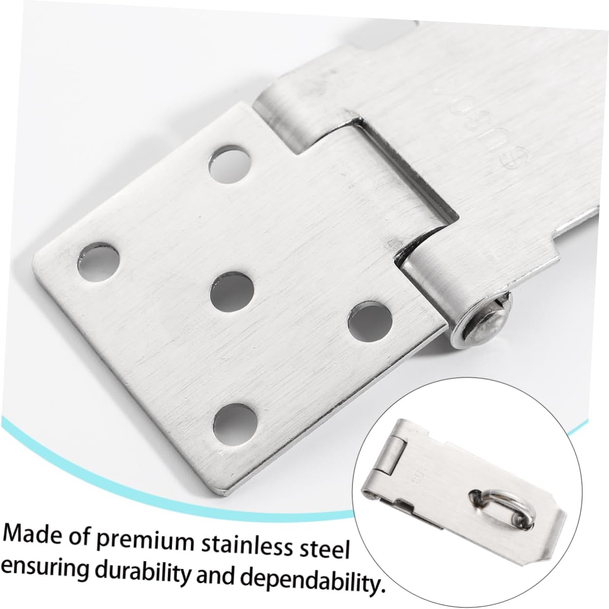 3Pcs Stainless Steel Door Hasp Lock Latch with Screws, Silver | Thickened Set, Smooth Finish and Adjustable Installation Position, Strong Hardware for Door Use