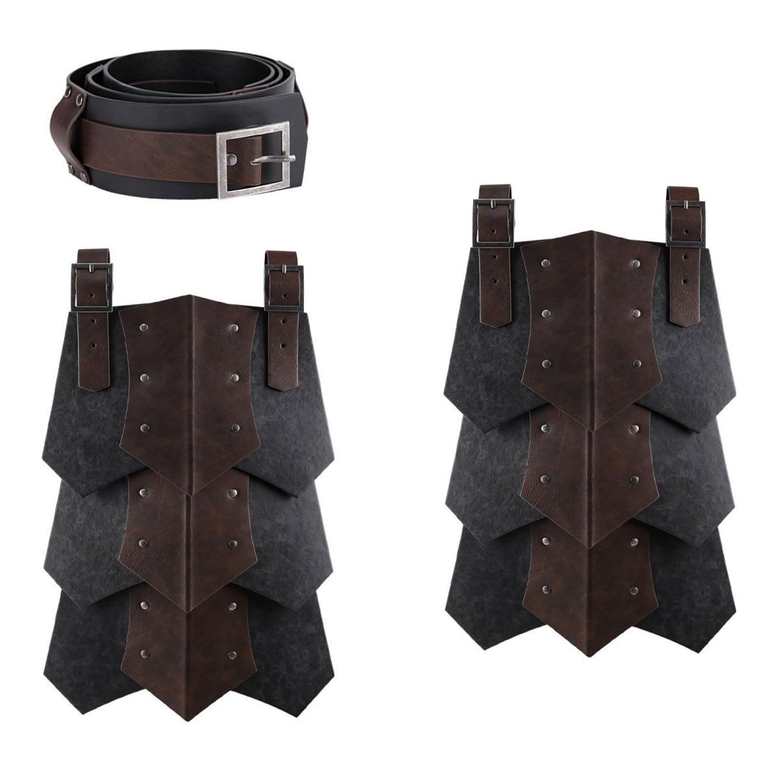 Armatura medievale in finta pelle per Halloween e cosplay, costume double face per coscia, mercenari e cavalieri, corazzate con gonna, doppio lato in vita